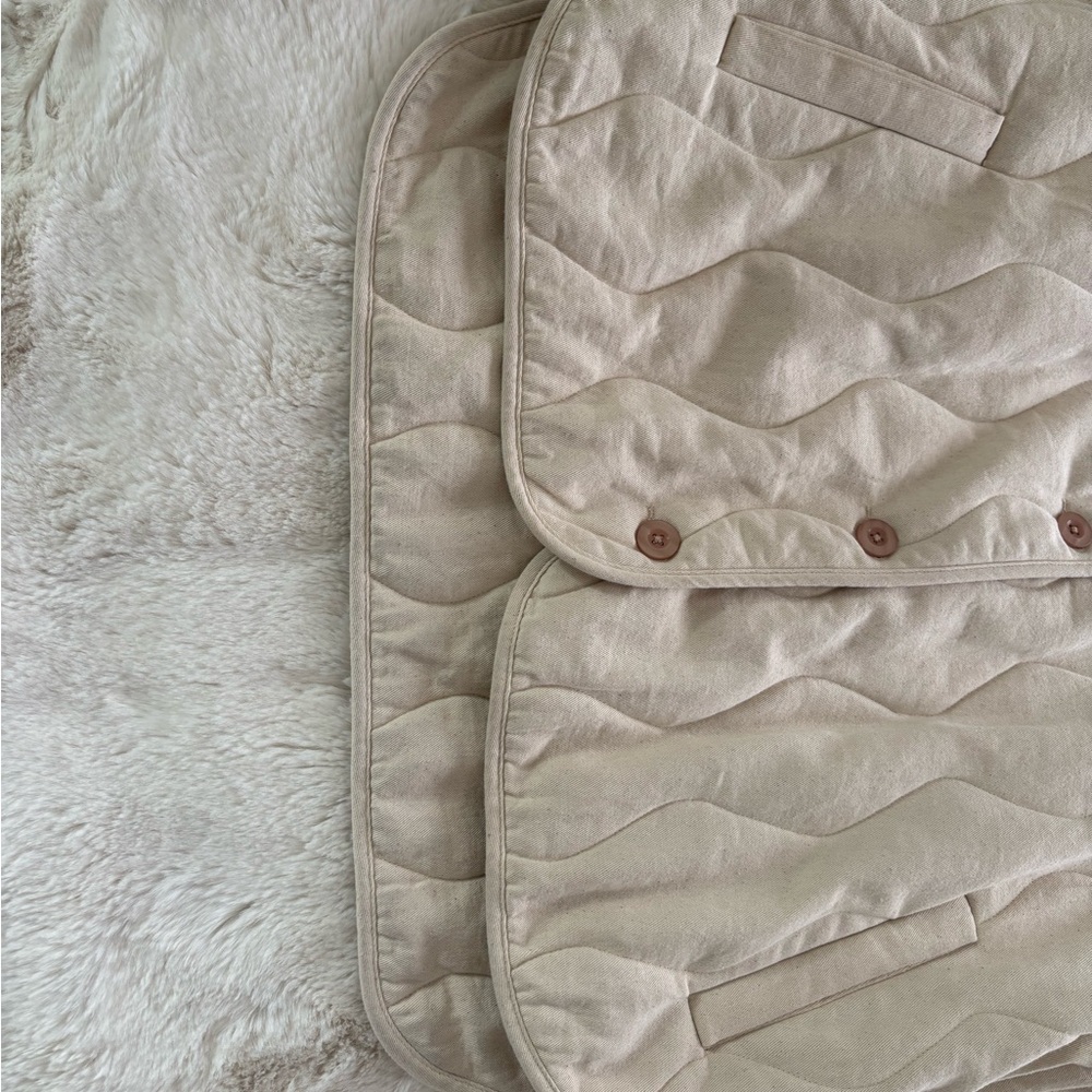 Wavy Quilted Button-Front Puffer Jacket in Light Beige - Picture 7 of 9
